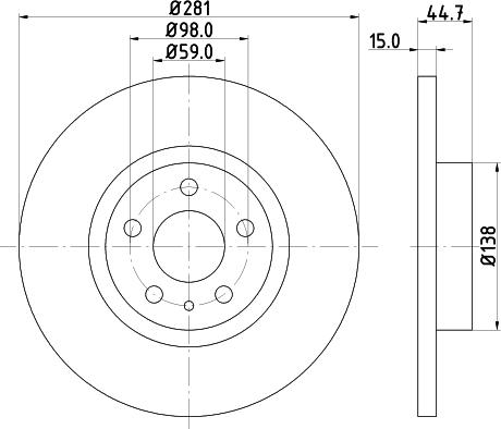 HELLA 8DD 355 106-451 - Тормозной диск avtokuzovplus.com.ua