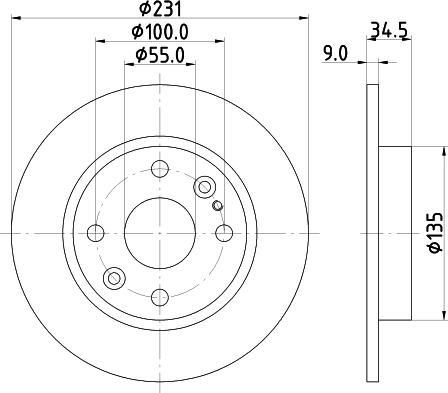 HELLA 8DD 355 106-471 - Тормозной диск avtokuzovplus.com.ua