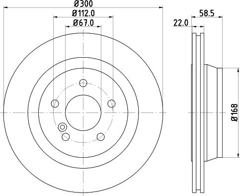 HELLA 8DD 355 127-481 - Гальмівний диск autocars.com.ua