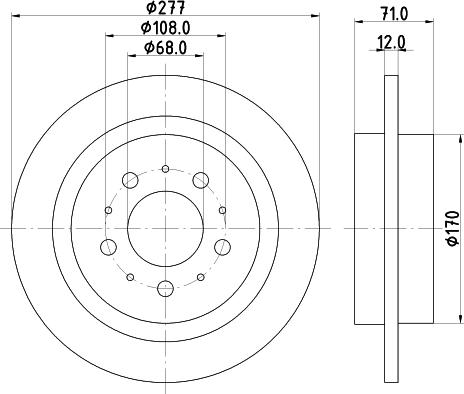 HELLA 8DD 355 107-101 - Гальмівний диск autocars.com.ua