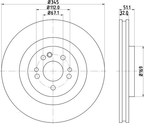 HELLA 8DD 355 107-221 - Тормозной диск avtokuzovplus.com.ua