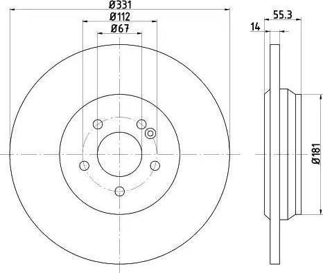 HELLA 8DD 355 122-091 - Тормозной диск avtokuzovplus.com.ua