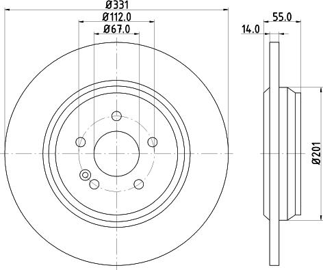 HELLA 8DD 355 107-241 - Гальмівний диск autocars.com.ua