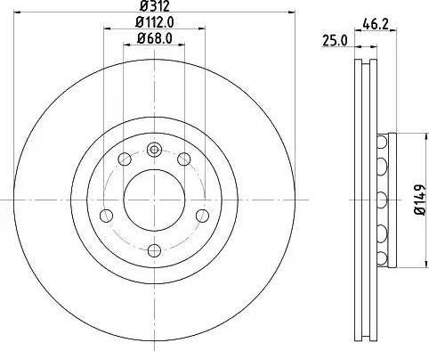 HELLA 8DD 355 107-511 - Гальмівний диск autocars.com.ua