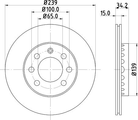 HELLA 8DD 355 107-581 - Гальмівний диск autocars.com.ua