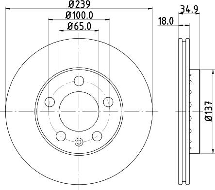 HELLA 8DD 355 107-651 - Гальмівний диск autocars.com.ua