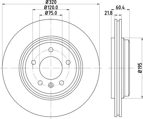 HELLA 8DD 355 107-691 - Гальмівний диск autocars.com.ua