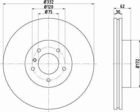 HELLA 8DD 355 121-231 - Гальмівний диск autocars.com.ua