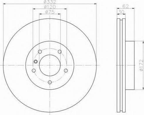 HELLA 8DD 355 107-752 - Гальмівний диск autocars.com.ua