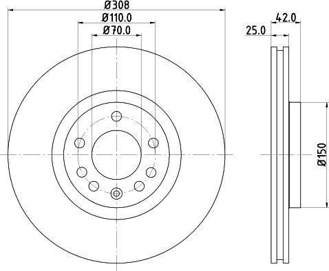 HELLA 8DD 355 108-232 - Тормозной диск autodnr.net