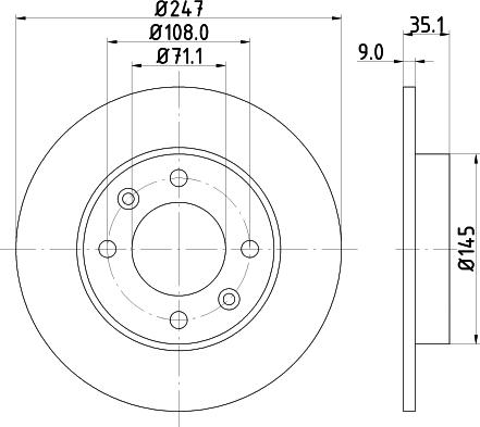 HELLA 8DD 355 108-391 - Тормозной диск avtokuzovplus.com.ua