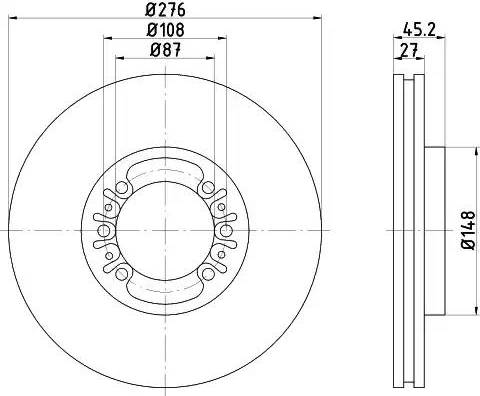 HELLA 8DD 355 108-511 - Тормозной диск avtokuzovplus.com.ua