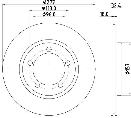 HELLA 8DD 355 108-681 - Гальмівний диск autocars.com.ua