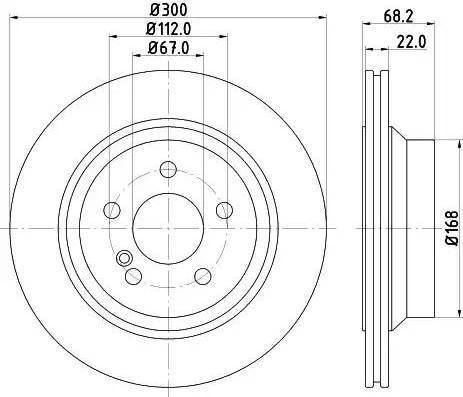 HELLA 8DD 355 121-671 - Гальмівний диск autocars.com.ua