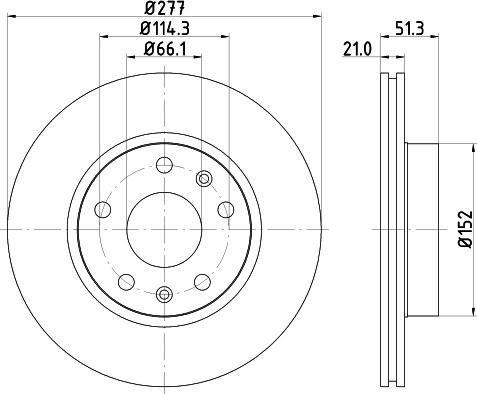 HELLA 8DD 355 108-902 - Гальмівний диск autocars.com.ua