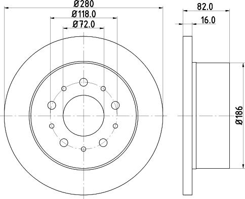 HELLA 8DD 355 108-961 - Гальмівний диск autocars.com.ua