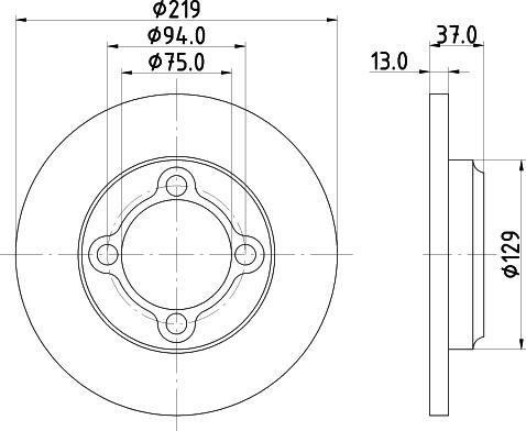 HELLA 8DD 355 109-041 - Гальмівний диск autocars.com.ua