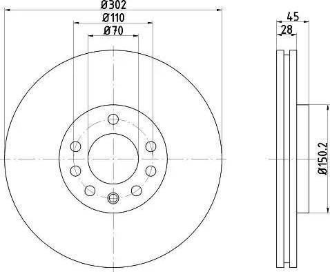 HELLA 8DD 355 109-171 - Тормозной диск avtokuzovplus.com.ua