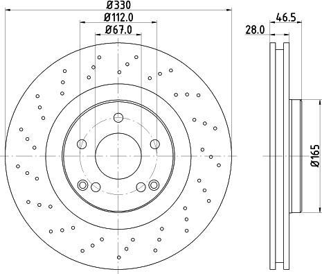 HELLA 8DD 355 109-412 - Гальмівний диск autocars.com.ua