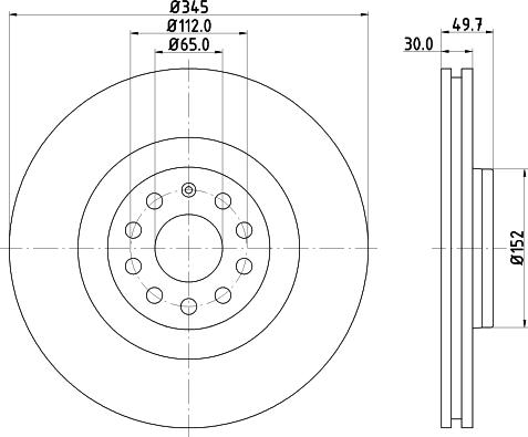 HELLA 8DD 355 109-541 - Гальмівний диск autocars.com.ua