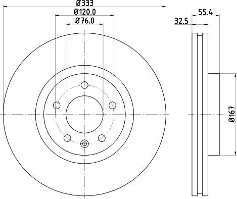 HELLA 8DD 355 109-681 - Гальмівний диск autocars.com.ua