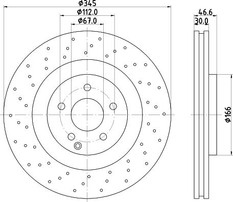 HELLA 8DD 355 110-132 - Тормозной диск avtokuzovplus.com.ua