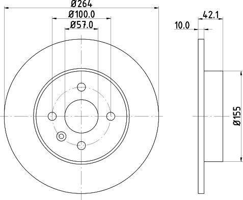 HELLA 8DD 355 110-271 - Гальмівний диск autocars.com.ua