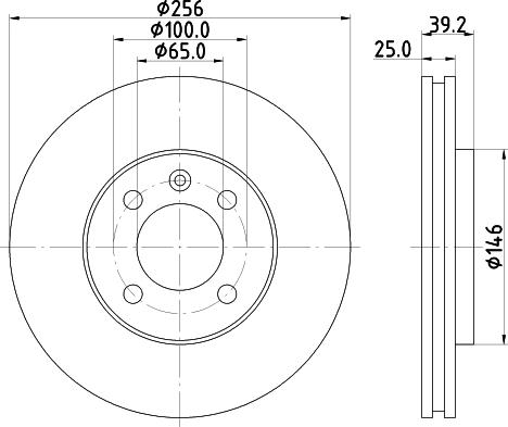 HELLA 8DD 355 110-621 - Гальмівний диск autocars.com.ua