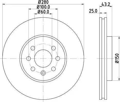 HELLA 8DD 355 110-741 - Гальмівний диск autocars.com.ua