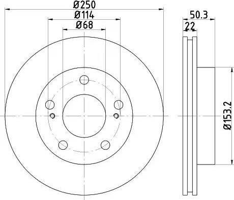 HELLA 8DD 355 110-821 - Гальмівний диск autocars.com.ua