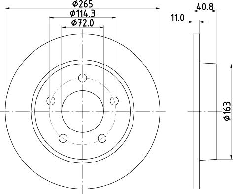 HELLA 8DD 355 110-901 - Гальмівний диск autocars.com.ua