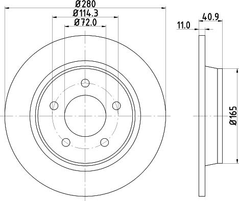 HELLA 8DD 355 110-911 - Гальмівний диск autocars.com.ua