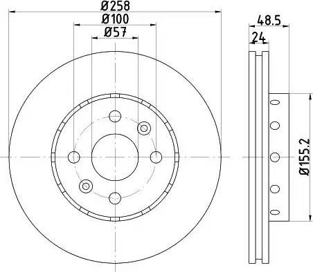 HELLA 8DD 355 110-961 - Гальмівний диск autocars.com.ua