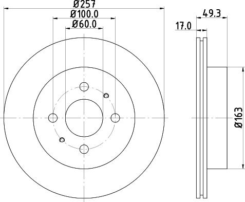 HELLA 8DD 355 110-971 - Гальмівний диск autocars.com.ua