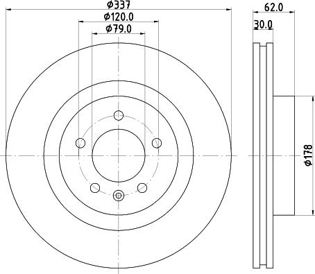 HELLA 8DD 355 123-971 - Гальмівний диск autocars.com.ua