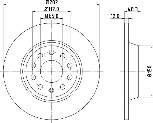 HELLA 8DD 355 112-141 - Тормозной диск avtokuzovplus.com.ua