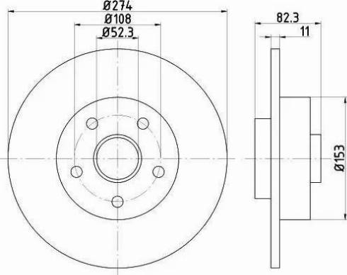 HELLA 8DD 355 112-351 - Гальмівний диск autocars.com.ua