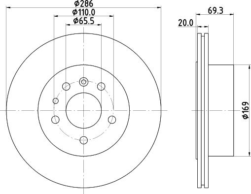 HELLA 8DD 355 112-491 - Гальмівний диск autocars.com.ua