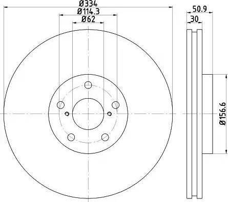 HELLA 8DD 355 121-851 - Гальмівний диск autocars.com.ua