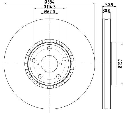 HELLA 8DD 355 112-861 - Гальмівний диск autocars.com.ua