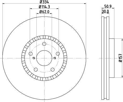 HELLA 8DD 355 112-871 - Гальмівний диск autocars.com.ua