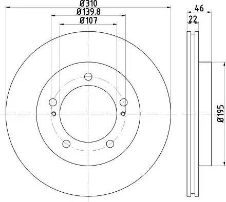 HELLA 8DD 355 112-991 - Гальмівний диск autocars.com.ua