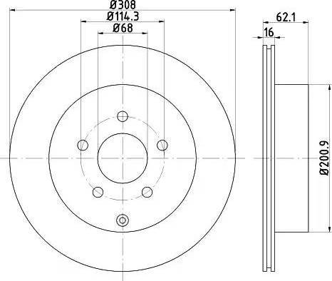 HELLA 8DD 355 113-031 - Тормозной диск avtokuzovplus.com.ua