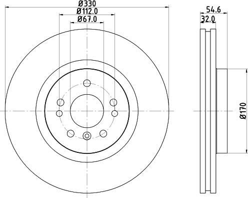 HELLA 8DD 355 113-171 - Гальмівний диск autocars.com.ua