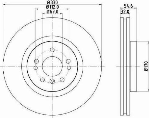 HELLA 8DD 355 121-171 - Гальмівний диск autocars.com.ua