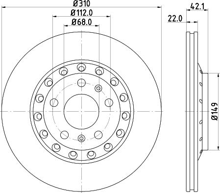 HELLA 8DD 355 113-341 - Тормозной диск avtokuzovplus.com.ua