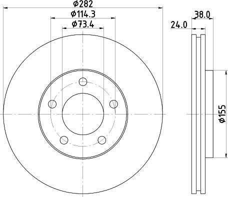 HELLA 8DD 355 113-381 - Тормозной диск avtokuzovplus.com.ua