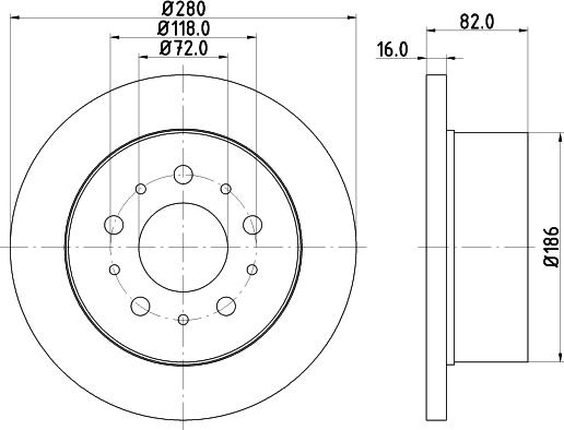 HELLA 8DD 355 113-711 - Тормозной диск avtokuzovplus.com.ua