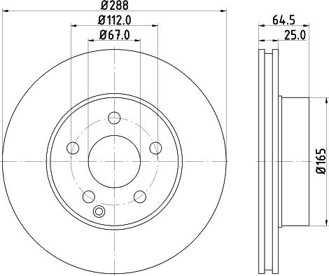 HELLA 8DD 355 113-861 - Гальмівний диск autocars.com.ua