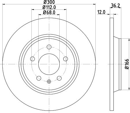 HELLA 8DD 355 113-932 - Гальмівний диск autocars.com.ua